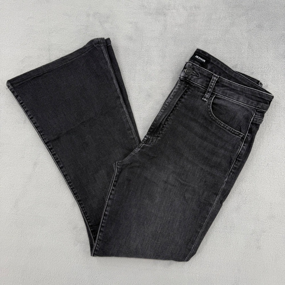 Hudson Heidi Scout Womens High Rise Flare Jeans Faded Black Denim Size 29